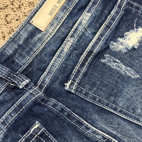 👖💎 MISS‎ ME Dark Wash Skinny Jeans | Women’s 26 | Distressed Bling Ankle Denim - Picture 7 of 7